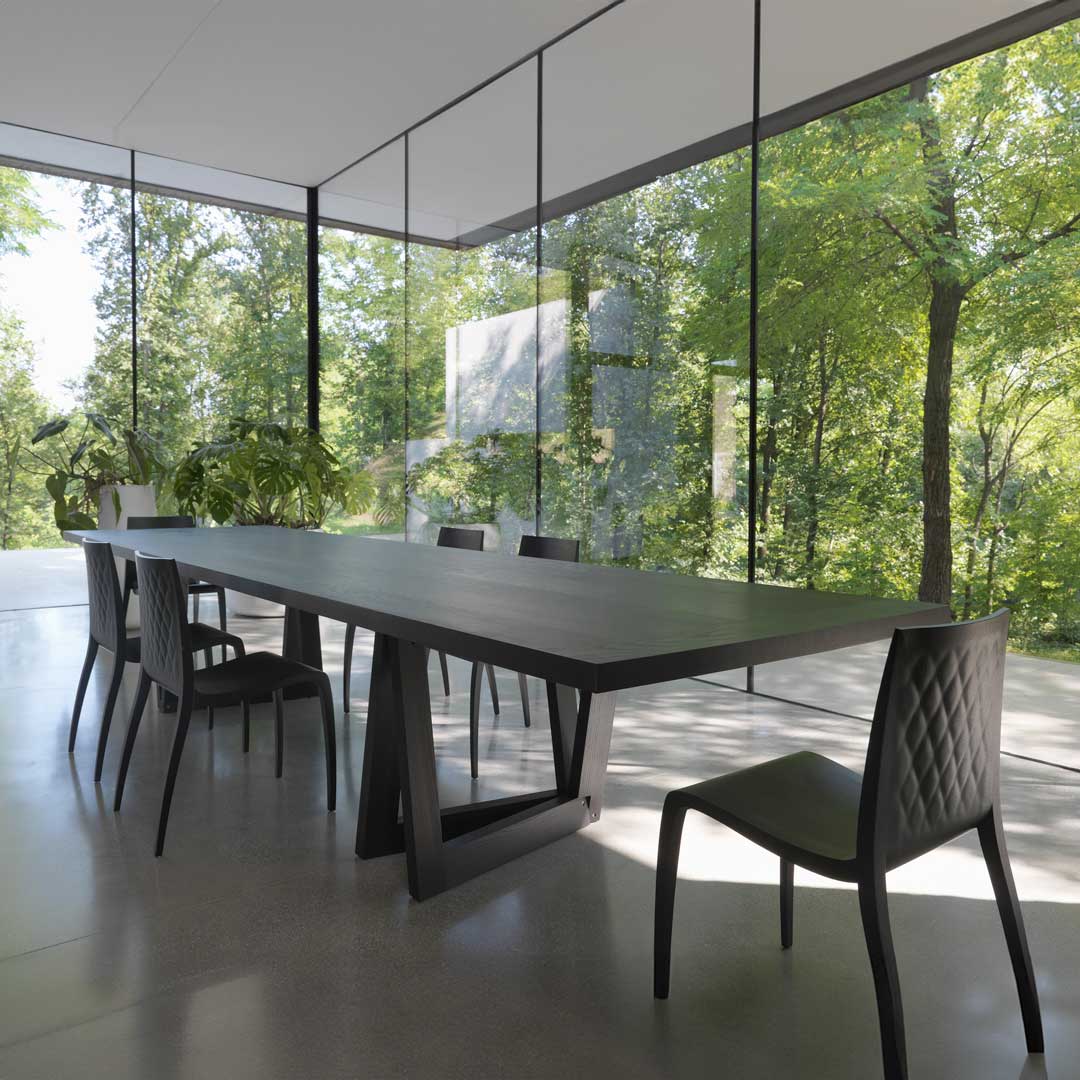 Quadror 03 Dining Table – Mocha-Stained Ash Statement Piece by Dror