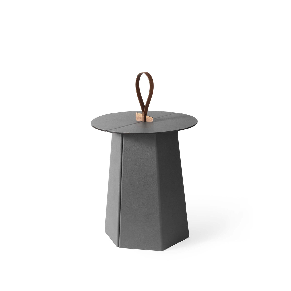 Luxury AILE Leather Folding Side Table Modern Italian Style for Villa