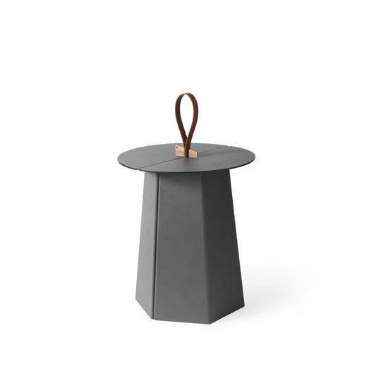 Luxury AILE Leather Folding Side Table Modern Italian Style for Villa