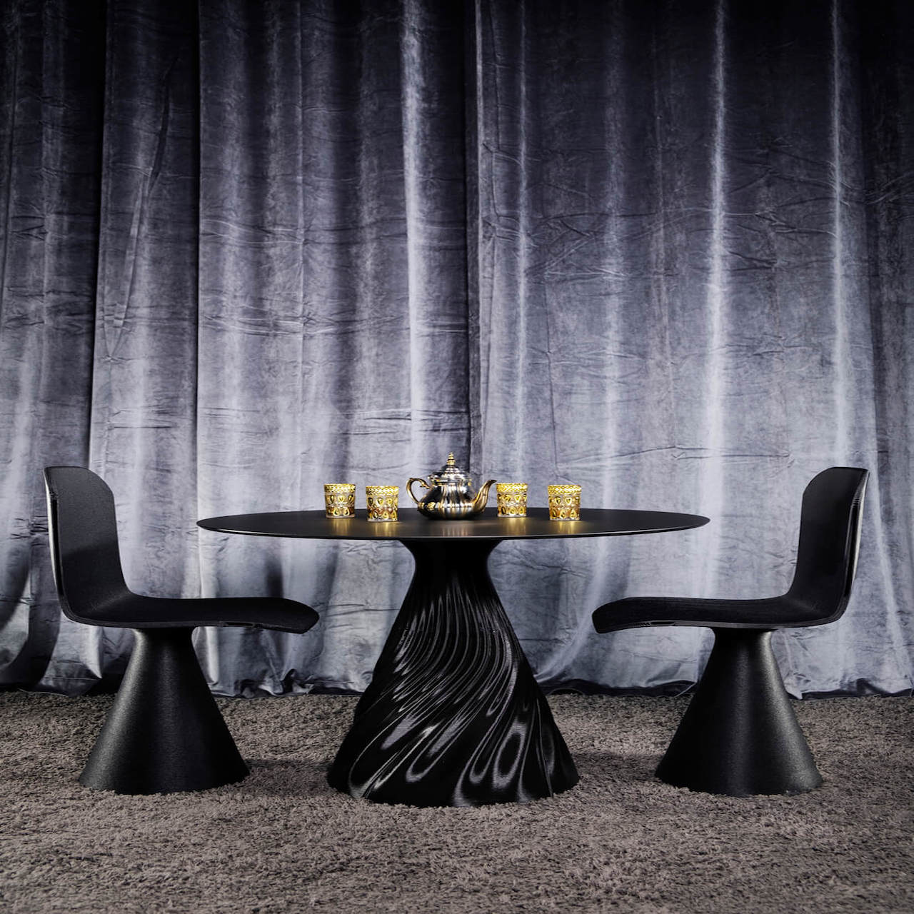 Round Dining Table – 3D Printed PLA Base with FENIX NTM Top