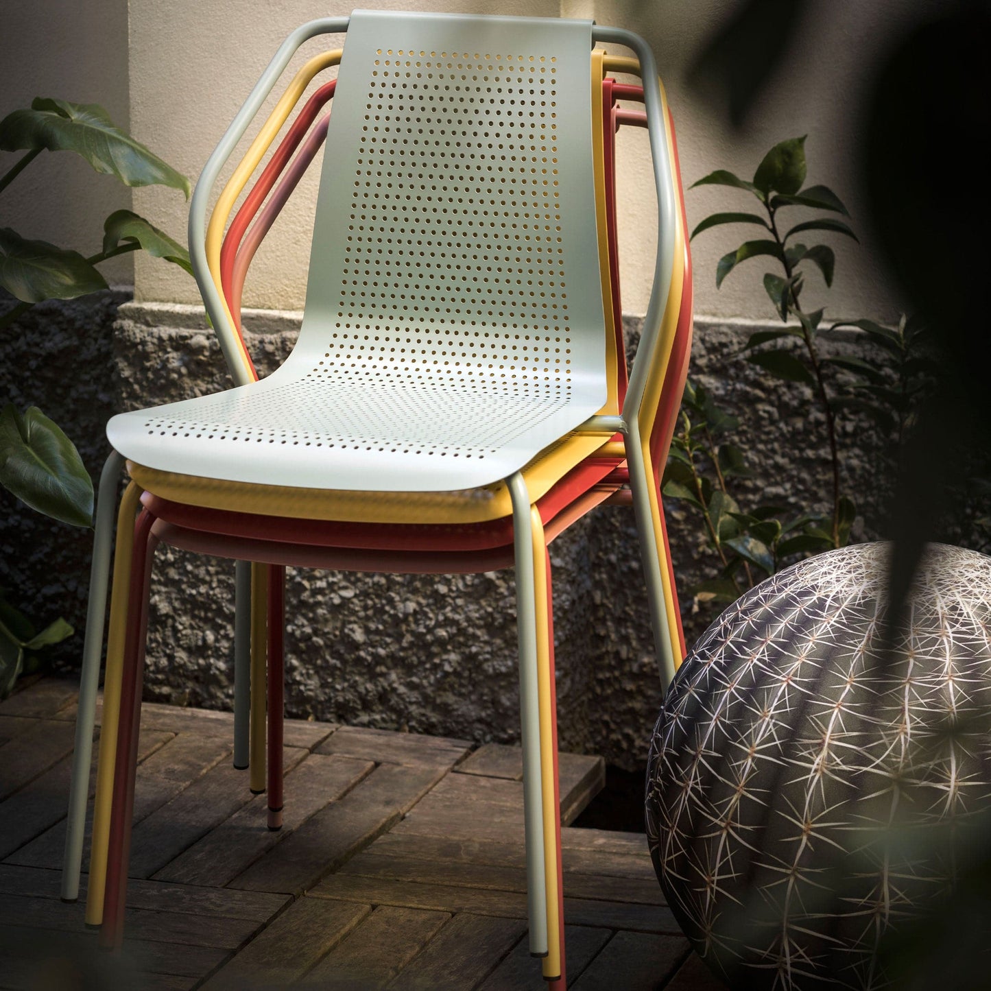 Donna Outdoor Chair – Stackable Stainless Steel Baleri Italia Modern