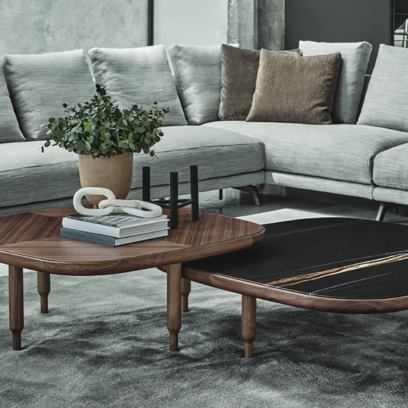 Luxury Eckig Solid Canaletta Walnut Coffee Table Modern Italian Style for Villa