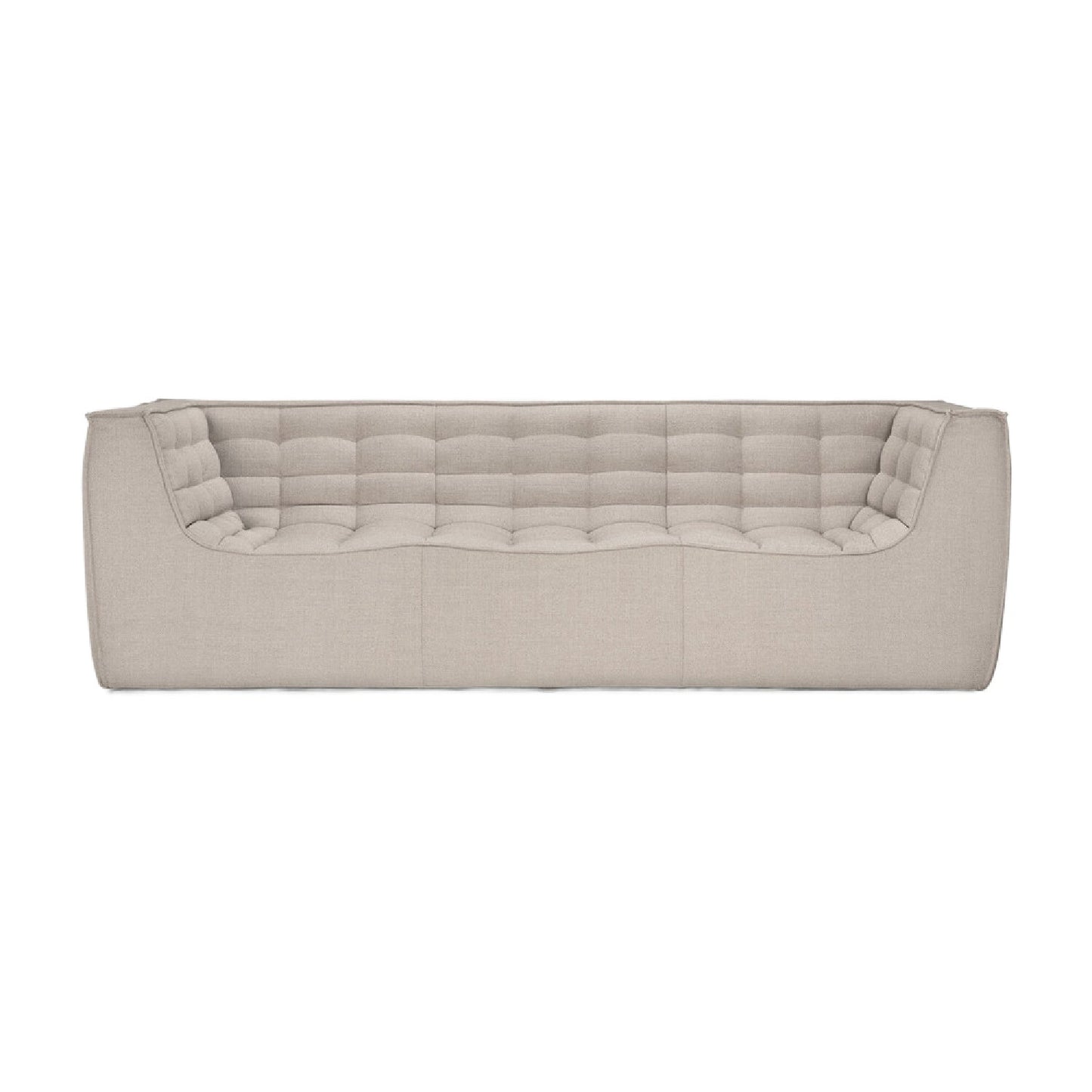 Luxury Stitched Detail 3-Seater Sofa Modern Italian Style for Villa