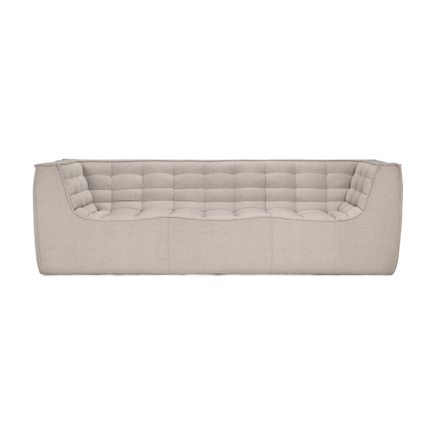 Luxury Stitched Detail 3-Seater Sofa Modern Italian Style for Villa