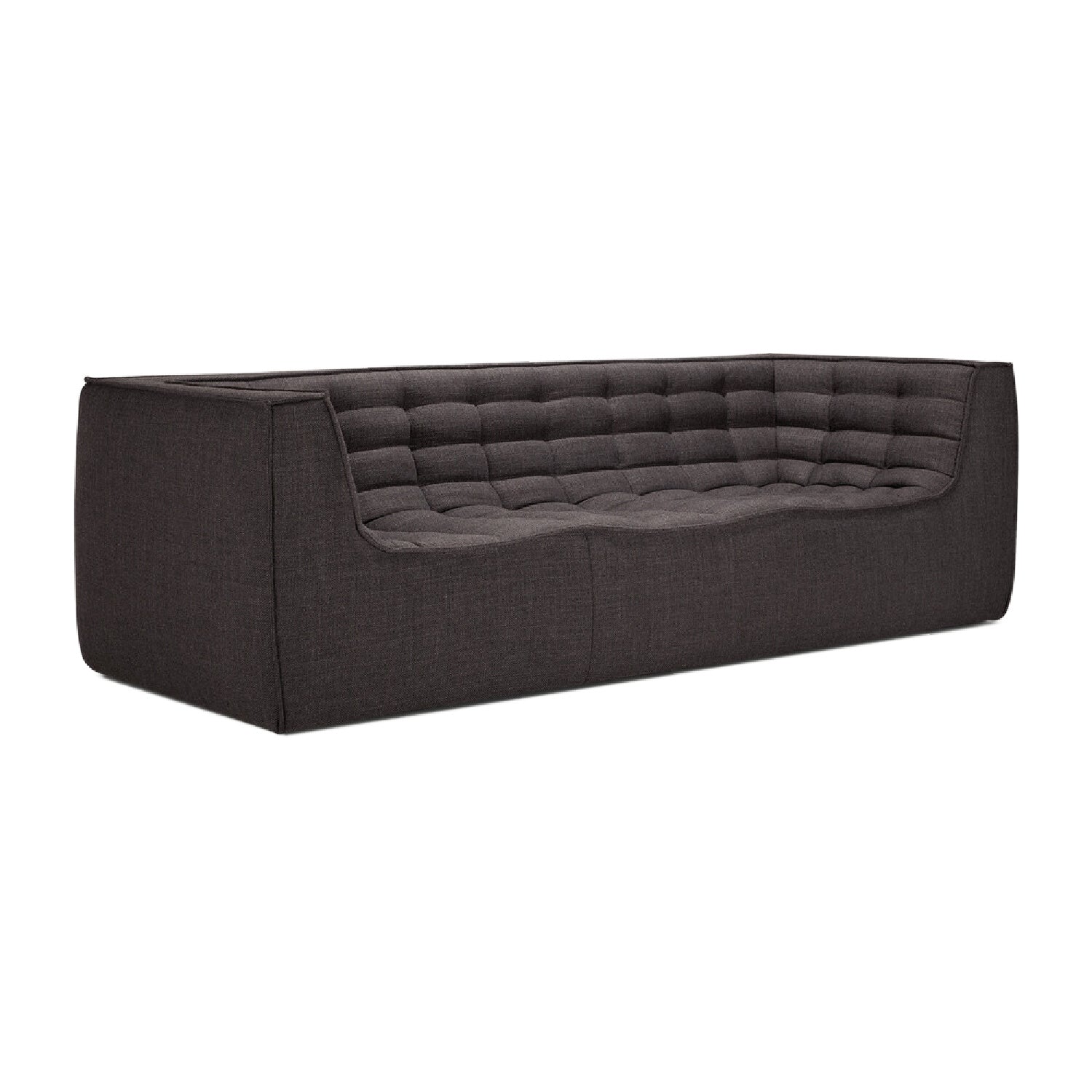 Luxury Stitched Detail 3-Seater Sofa Modern Italian Style for Villa