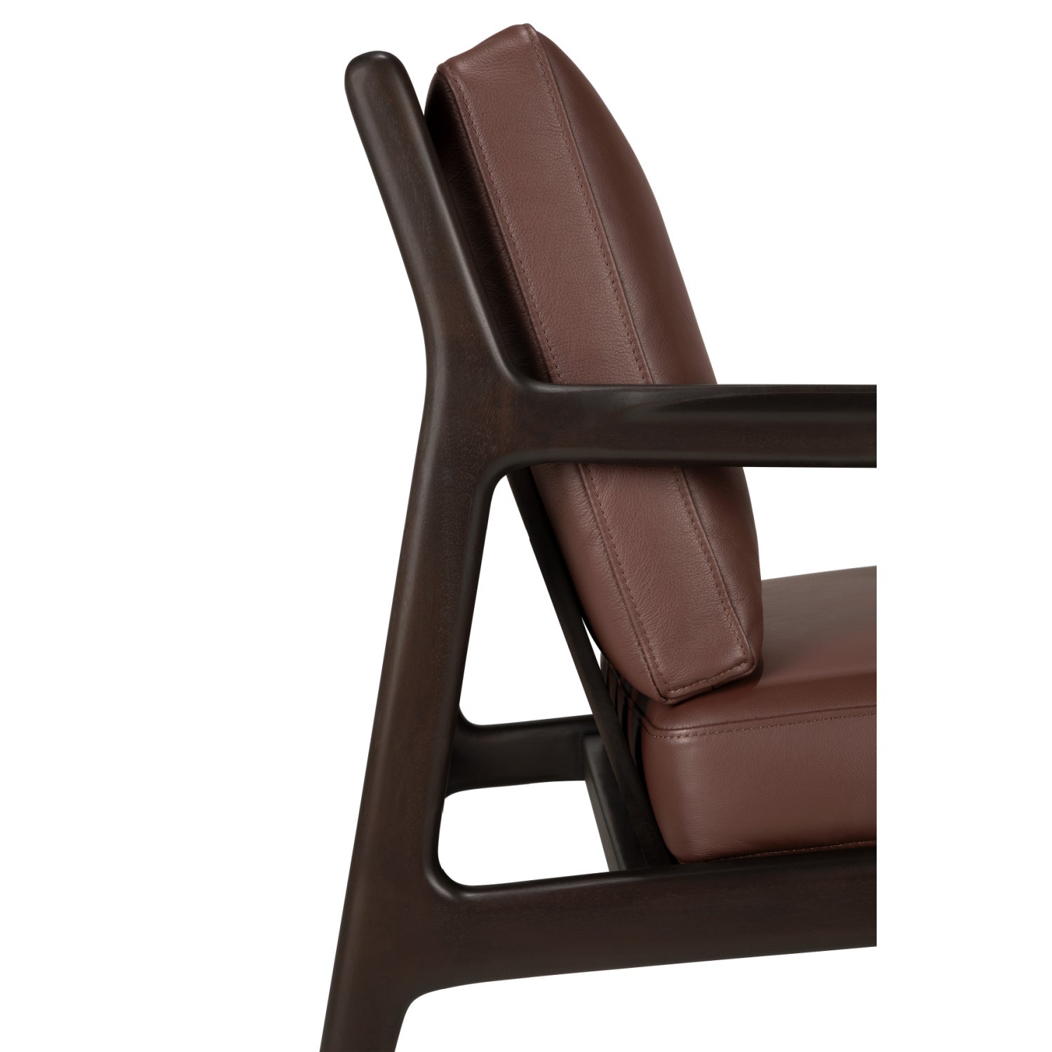 Luxury Brown Mahogany Lounge Chair Modern Italian Style for Villa