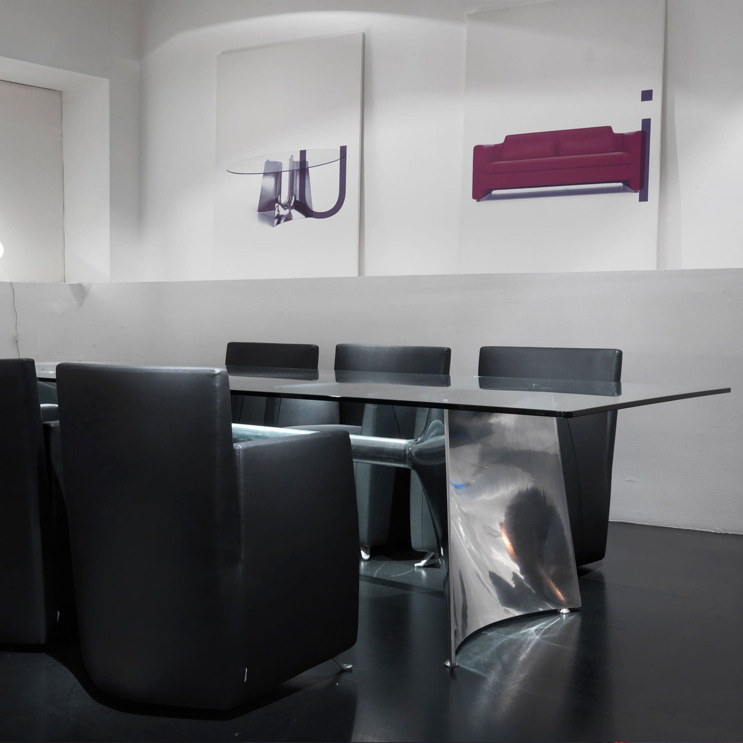 Fratino Dining Table – Architectural Aluminium and Tempered Glass Statement Piece