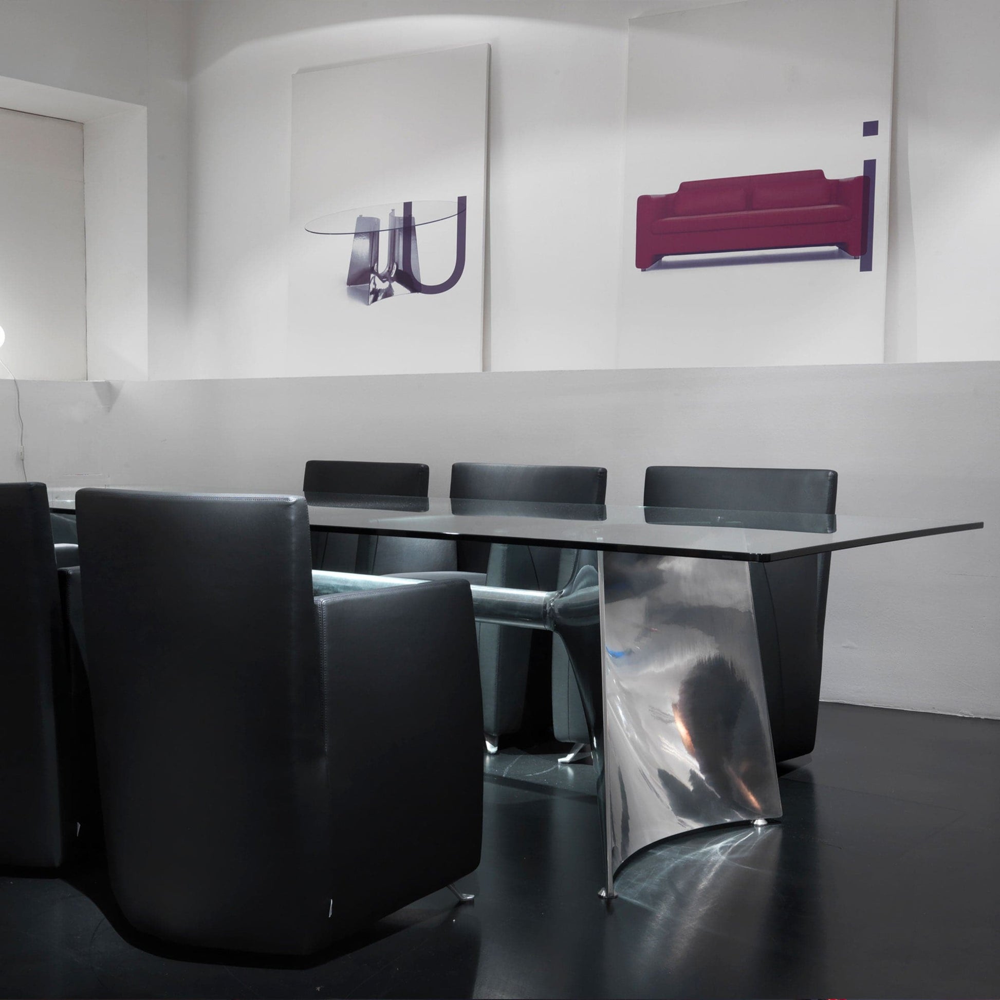 Fratino Dining Table – Architectural Aluminium and Tempered Glass Statement Piece
