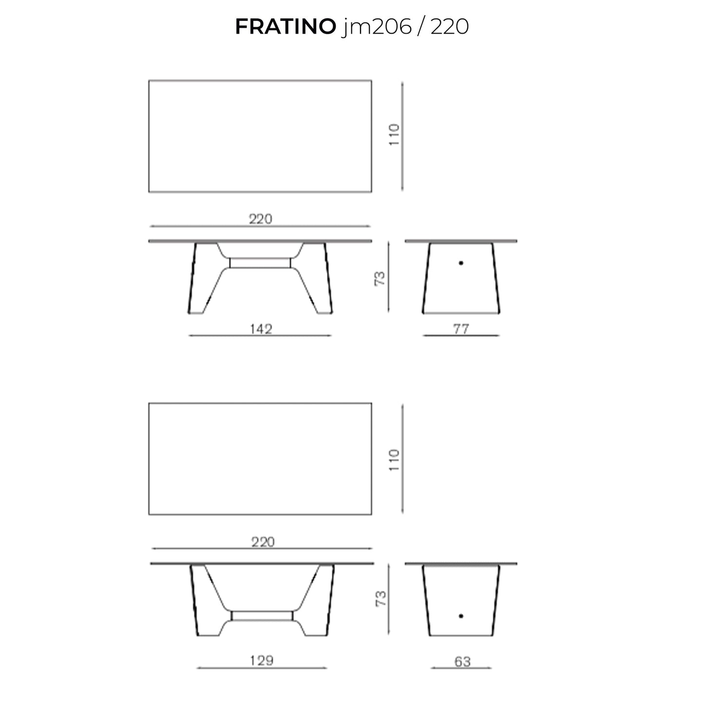 Fratino Dining Table – Architectural Aluminium and Tempered Glass Statement Piece