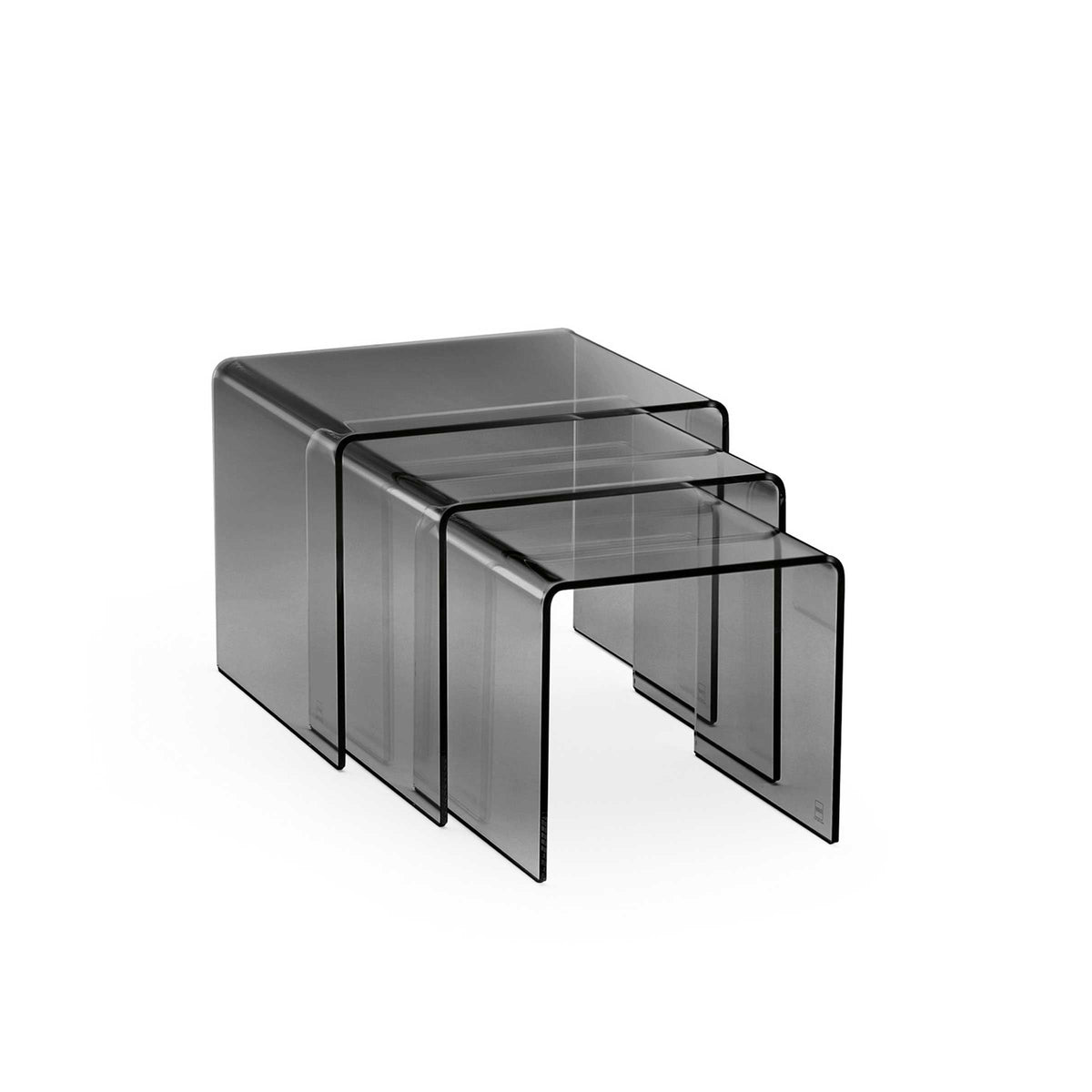 Luxury RIALTO TRIS Curved Glass Coffee Table Modern Italian Style for Villa