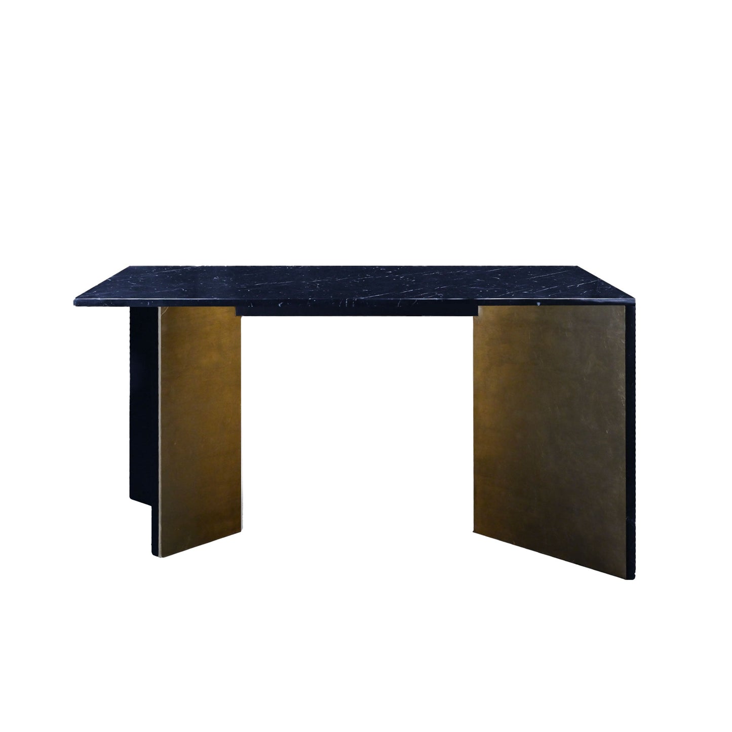 Scorcio Dining Table – Asymmetrical Gold Leaf and Marquinia Marble