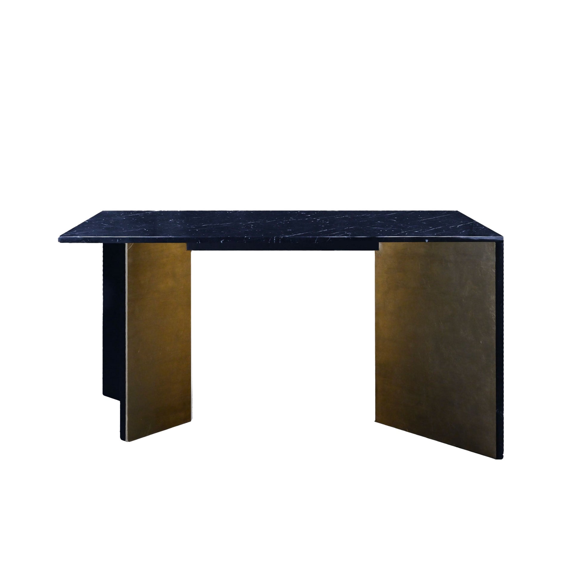 Scorcio Dining Table – Asymmetrical Gold Leaf and Marquinia Marble