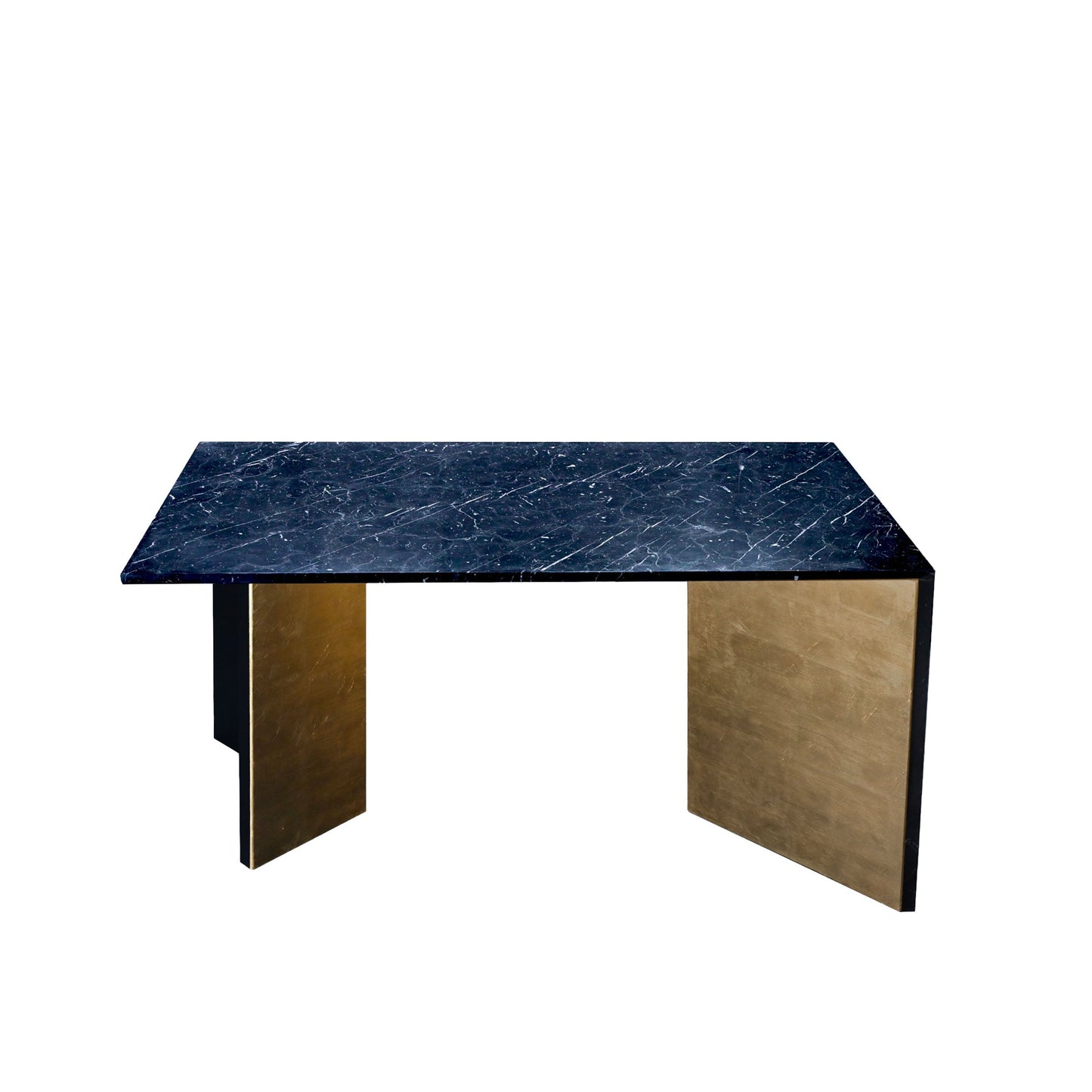 Scorcio Dining Table – Asymmetrical Gold Leaf and Marquinia Marble