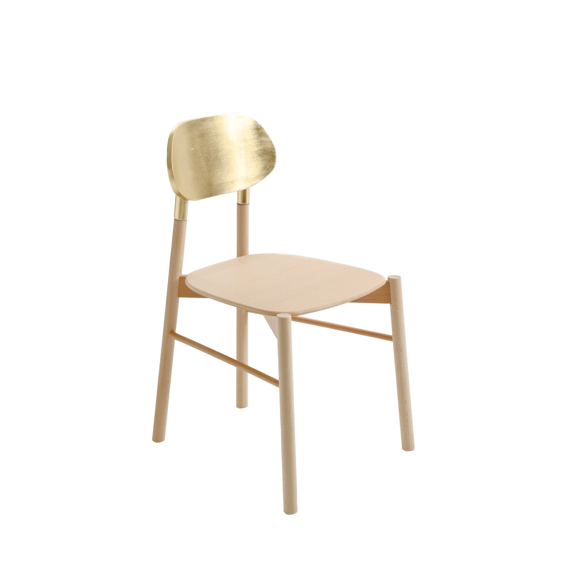 Dining Chair – Bokken Gold Leaf Beechwood Colé Italia Seating | BK10ROMLGD