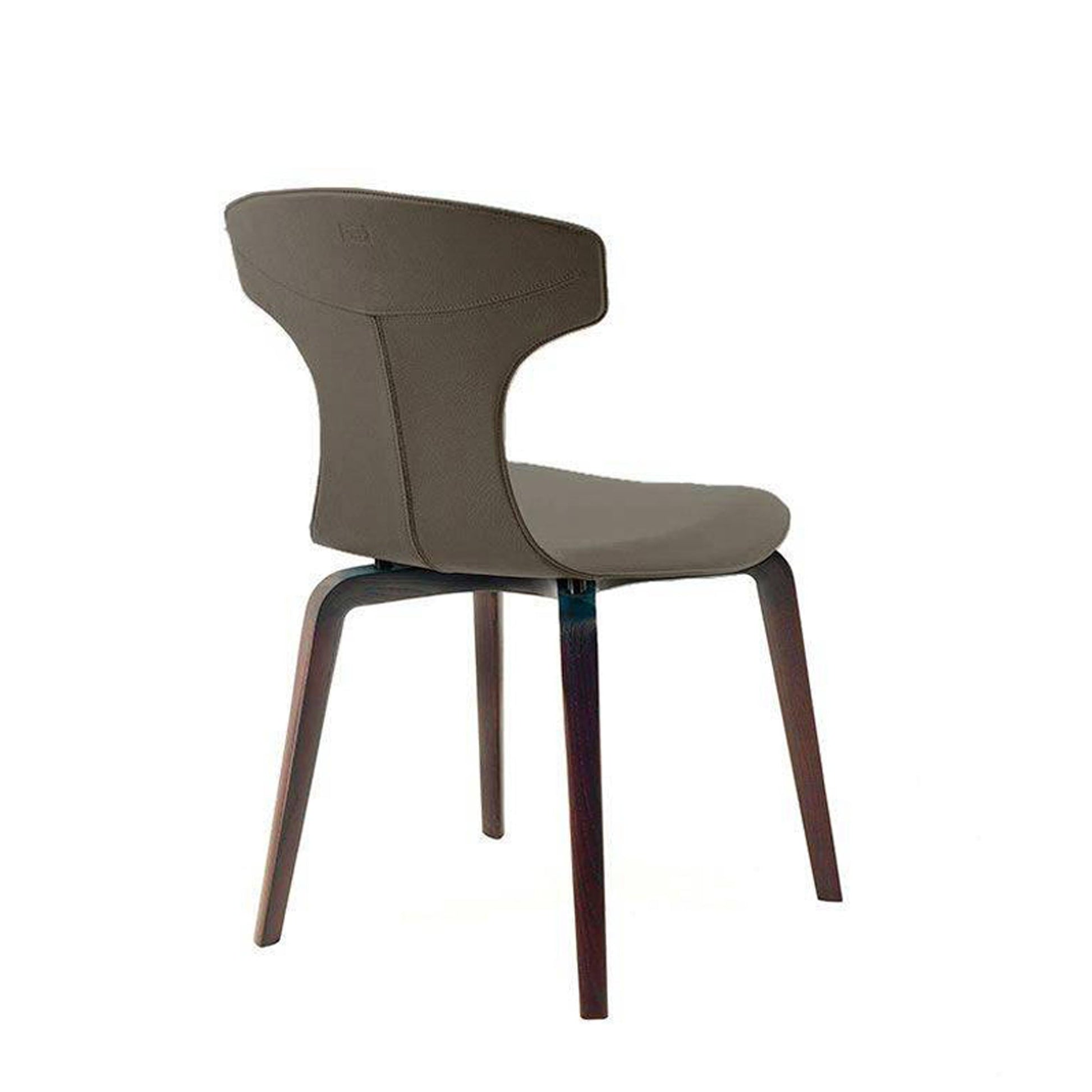Montera Dining Chair – Sculptural Leather Shell with Ash Wood Legs by Poltrona Frau