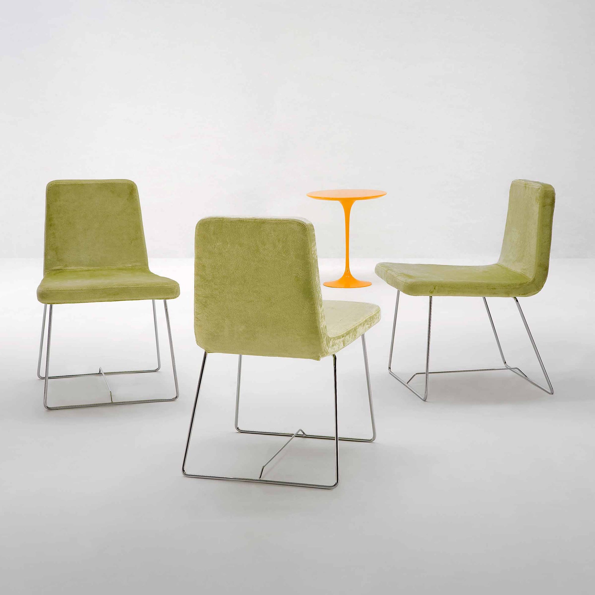 Alice Dining Chair – Minimalist Steel Frame Fabric Seat by Giovannetti