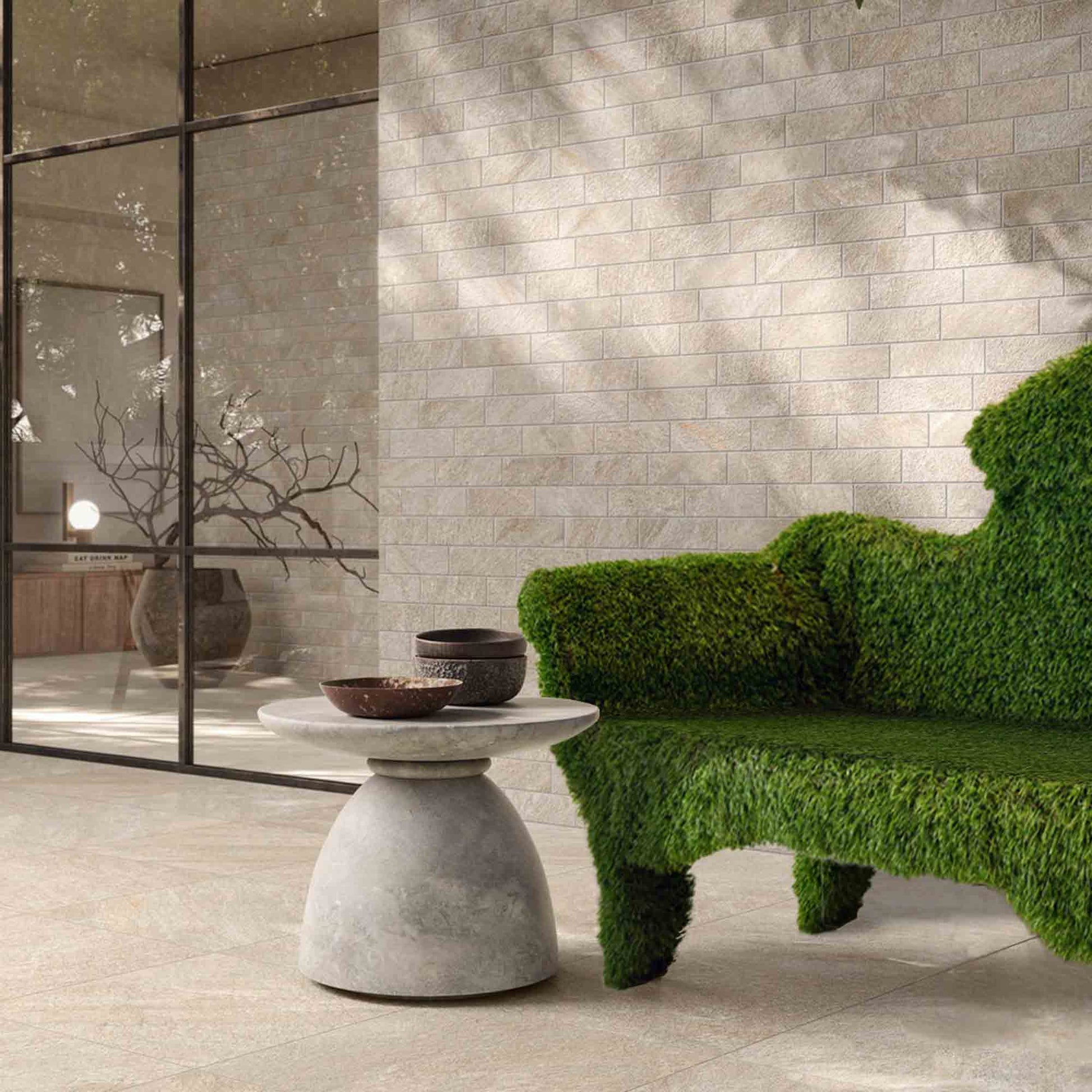 Luxury SOFAGREEN Three-Seater Sofa Modern Italian Style for Villa