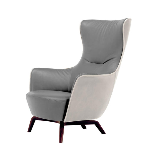 Luxury MAMY BLUE Leather Armchair Modern Italian Style for Villa