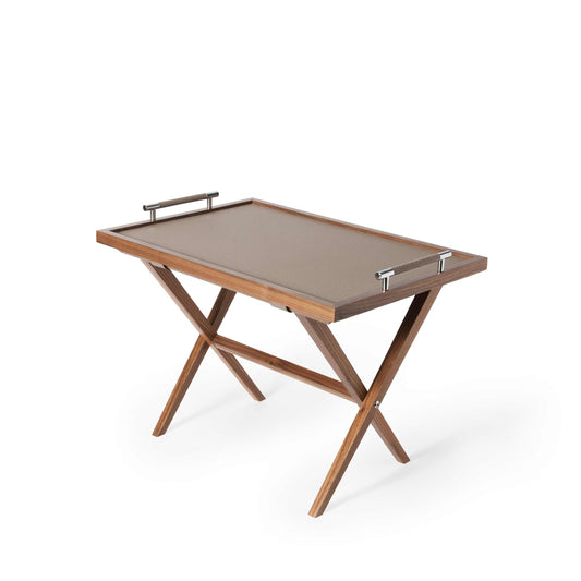Luxury DEDALO Leather Wood Side Table Modern Italian Style for Villa