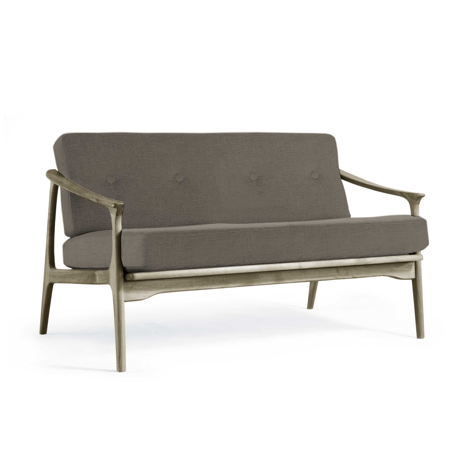 Quiete Two-Seater Sofa by Dale Italia – Walnut Wood Designer Furniture