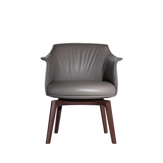 Luxury ARCHIBALD Leather Swivel Chair Modern Italian Style for Villa