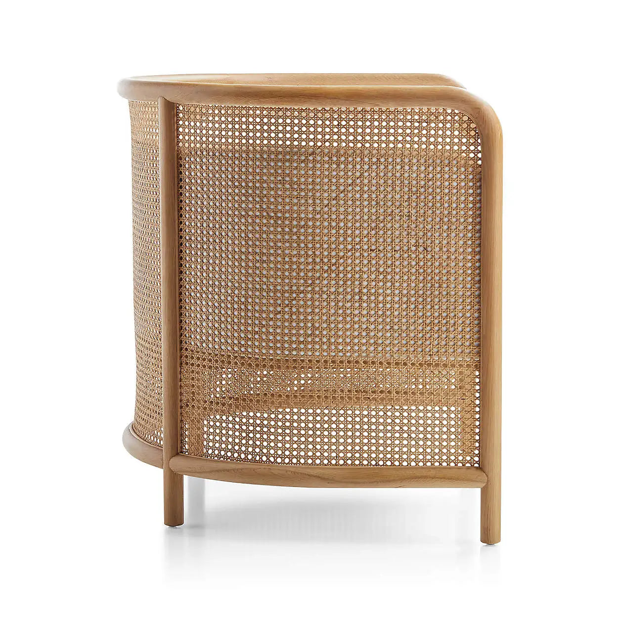 Cane Back Accent Chair – Natural Oak Frame with Performance Fabric