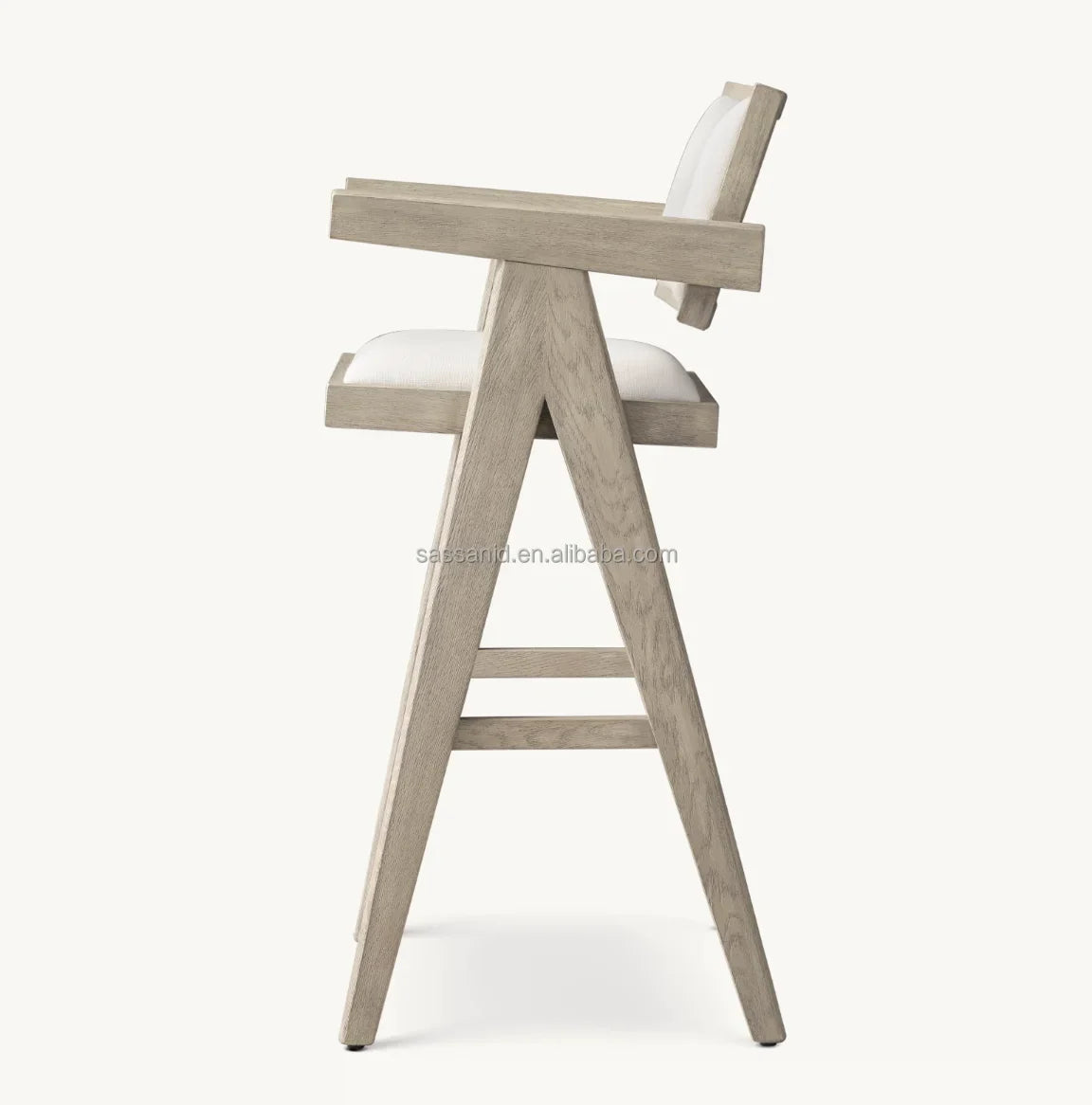 Bar Stool – Midcentury Solid Oak Fabric Jakob Design | 1601694515303