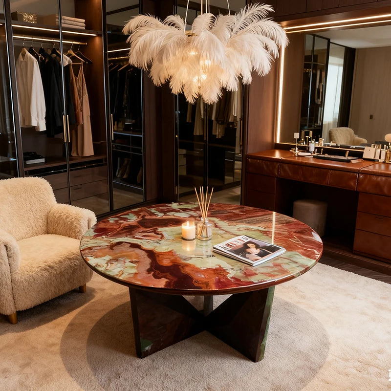 Luxury Marble Coffee Table Modern Italian Style for Villa