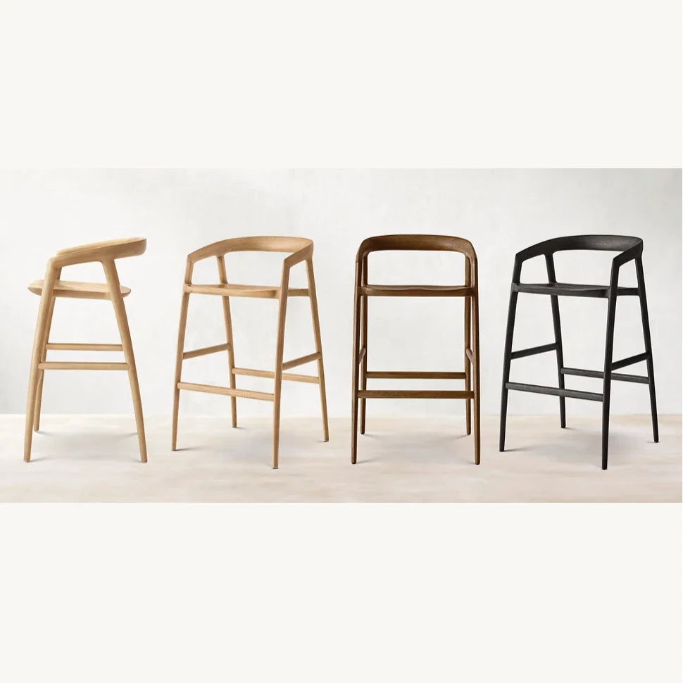 Modern European Stool – Sculptural Oak Frame – Oak by Re Home