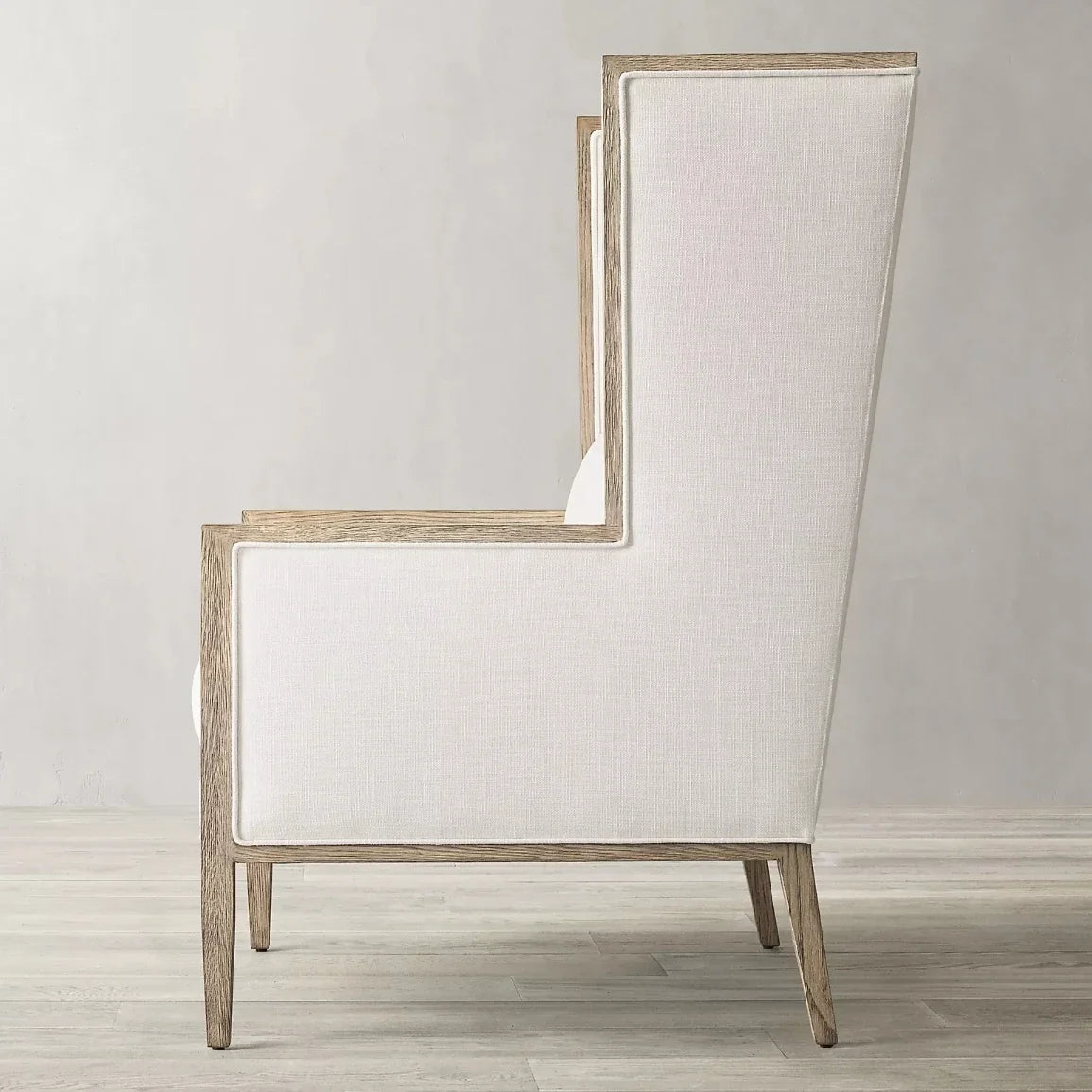 Wingback Armchair – Minimalist Track Arm Upholstered Contemporary Statement Piece