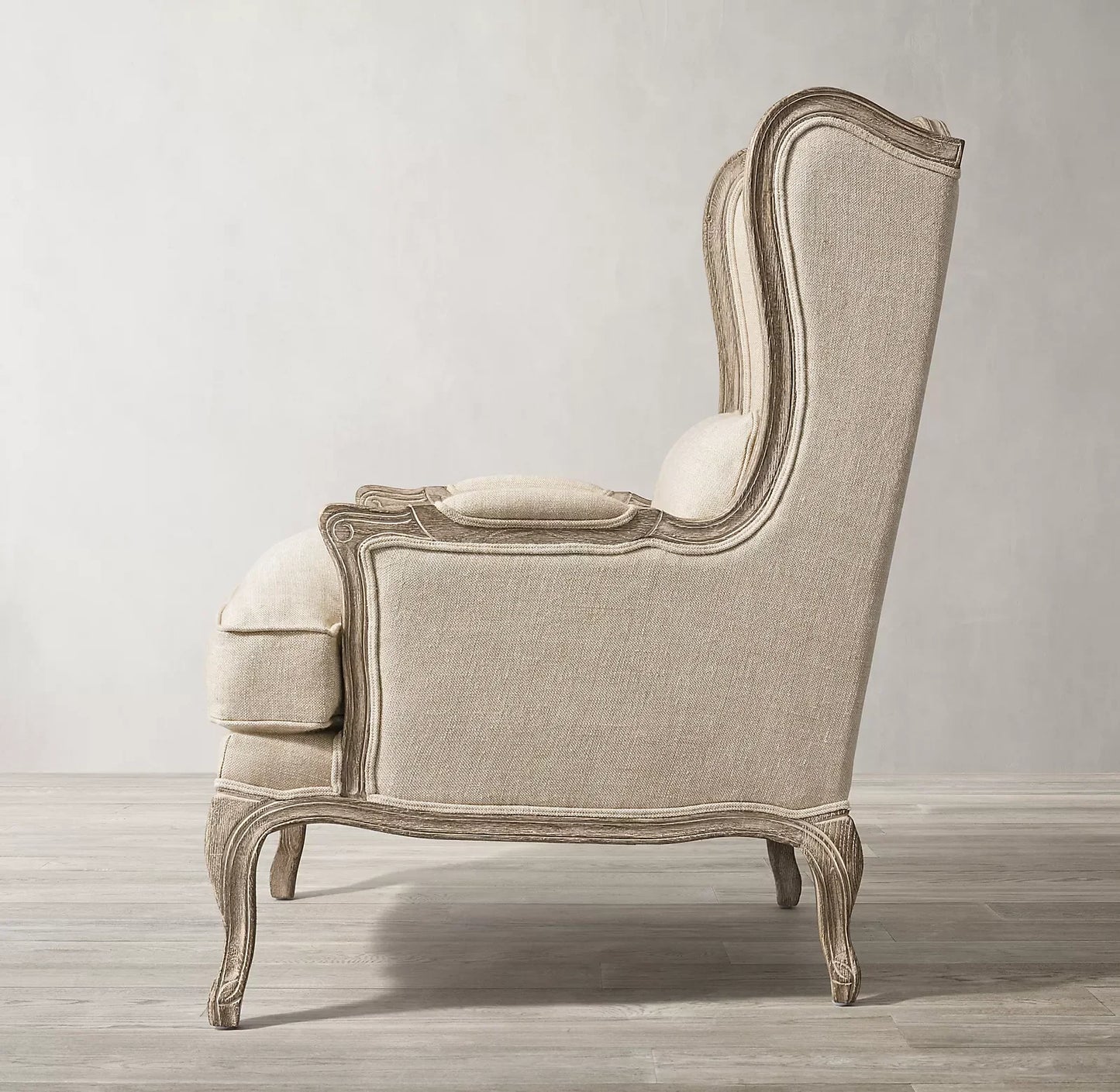 Re Home Club Chair – Wingback Shelter Armchair in Performance Fabric Statement Piece