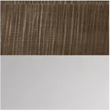 Benoit Fabric Panel Bed – Sculptural Platform in Lacquered Sable & Stainless Steel
