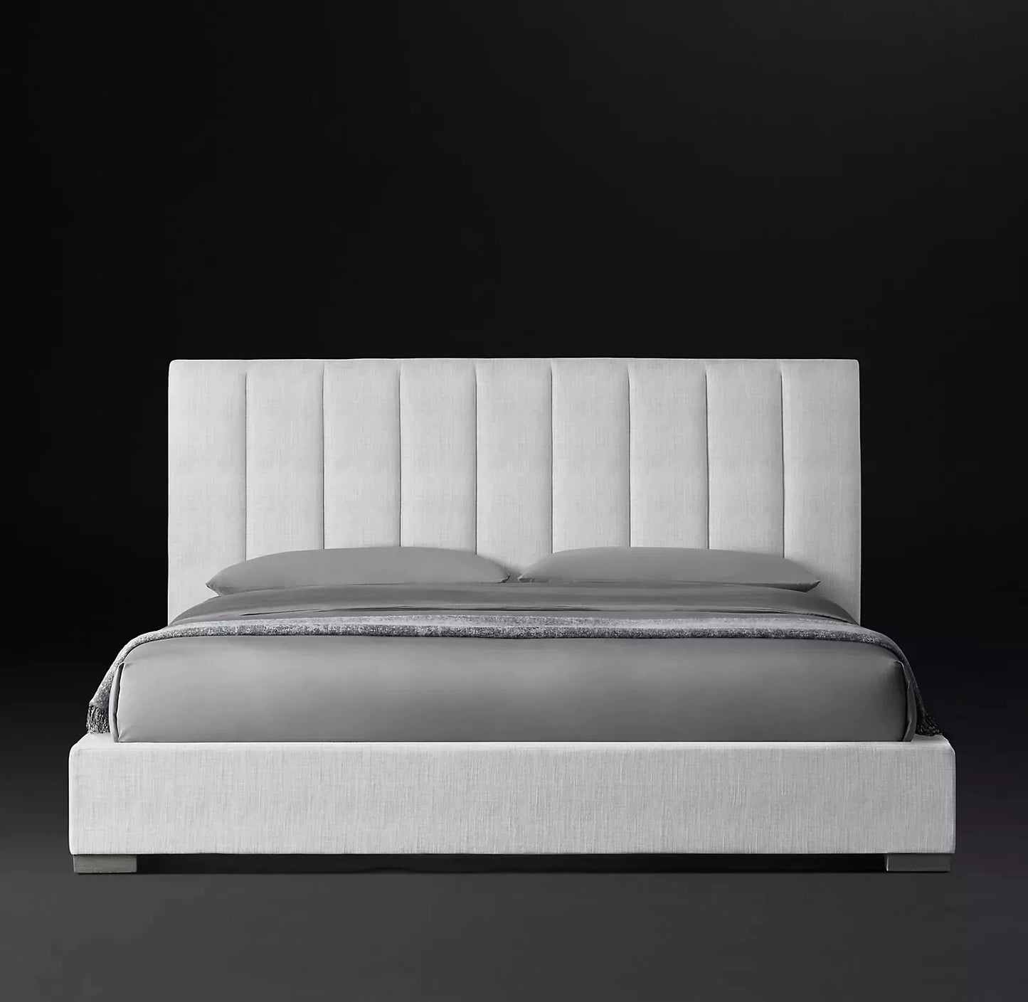 Tufted Platform Bed – Contemporary Upholstered Performance Fabric Luxury Statement Piece