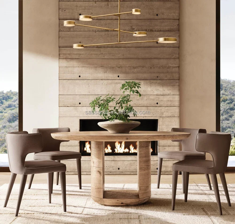 Bora Round Dining Table – Architectural Solid Oak Statement Piece