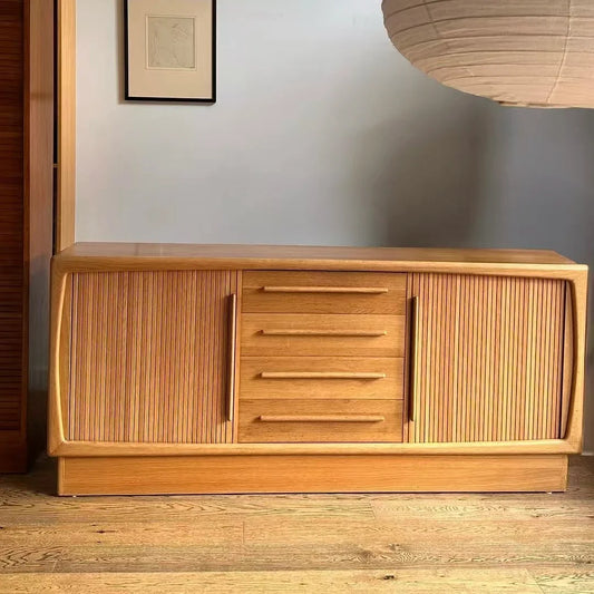 French Retro Sideboard – 4-Drawer Two-Door Solid Birch Statement Piece