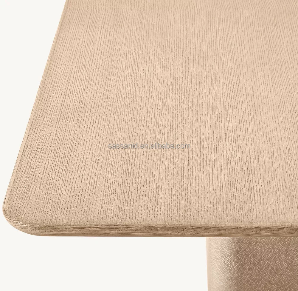 Shagreen Rectangular Pedestal Dining Table – European Artisan Statement Piece