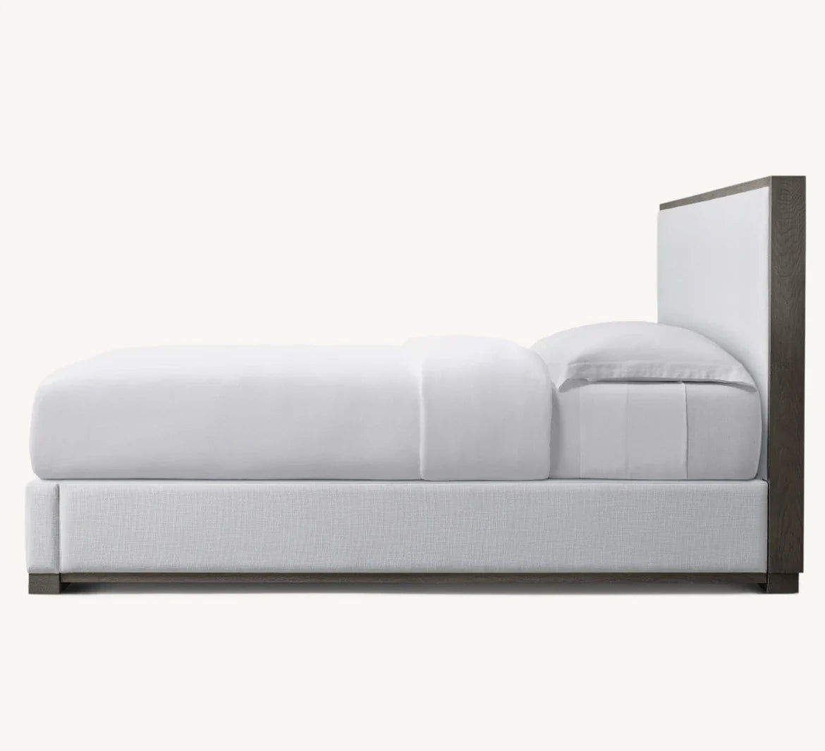 Panel Bed Framed Fabric Upholstered Modena – Contemporary Luxury Bedroom Statement Piece