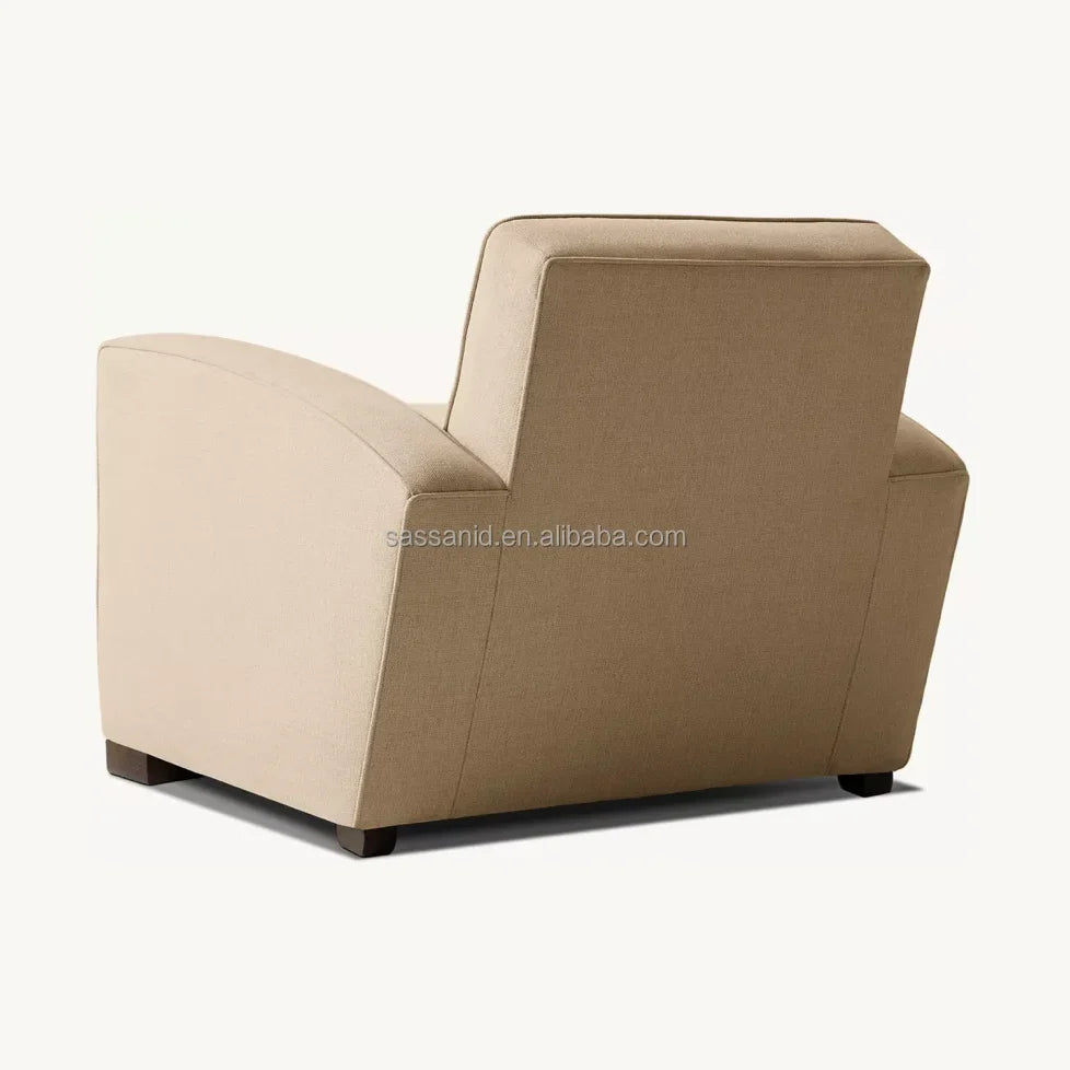 Classic Club Chair – Mid-Century Modern Leather Armchair in Solid Oak