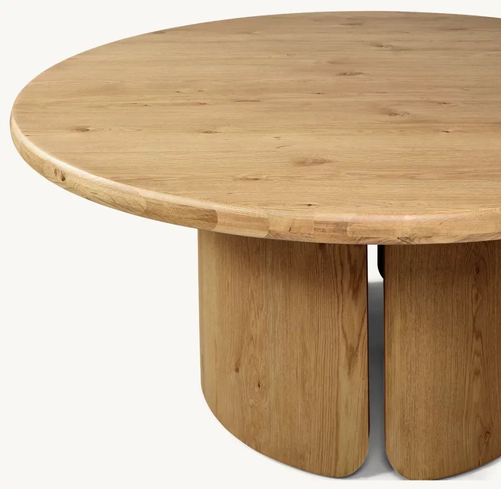 Madera Round Dining Table – Handcrafted Brushed Oak by Re Home