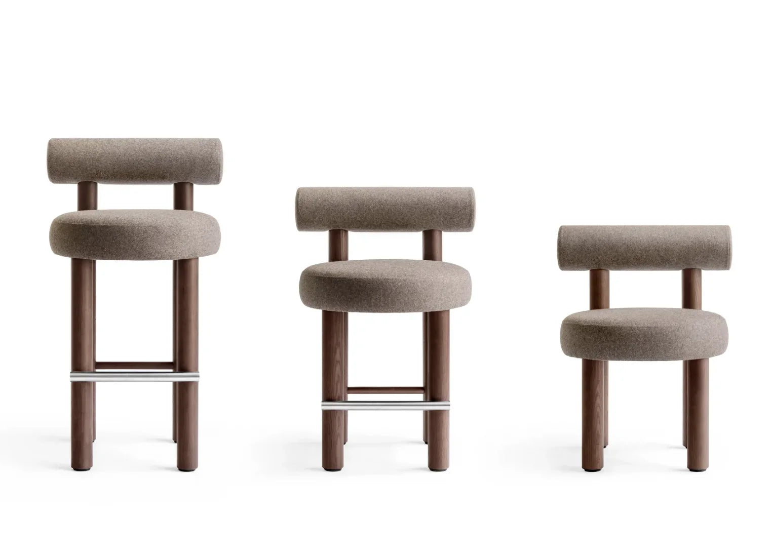 Bauhaus Bar Stool – Oak and Performance Fabric Modern Design Piece