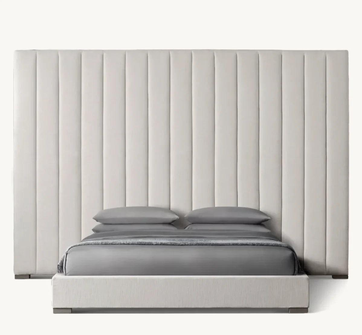 Platform Bed with Vertical Channel – Modern Fabric Re Home Statement Piece