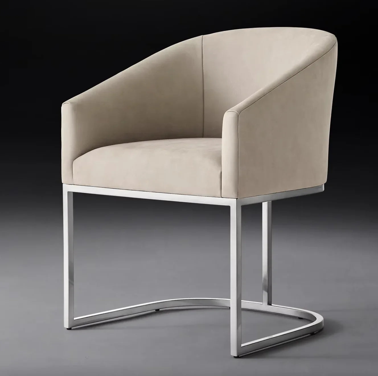 Emery Barrel Back Leather Dining Armchair – Midcentury Modern Statement Piece