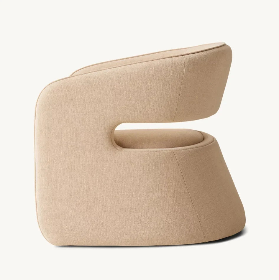 Midcentury Minimalist Chair – Open Back Solid Oak Statement Piece | 1600965542426