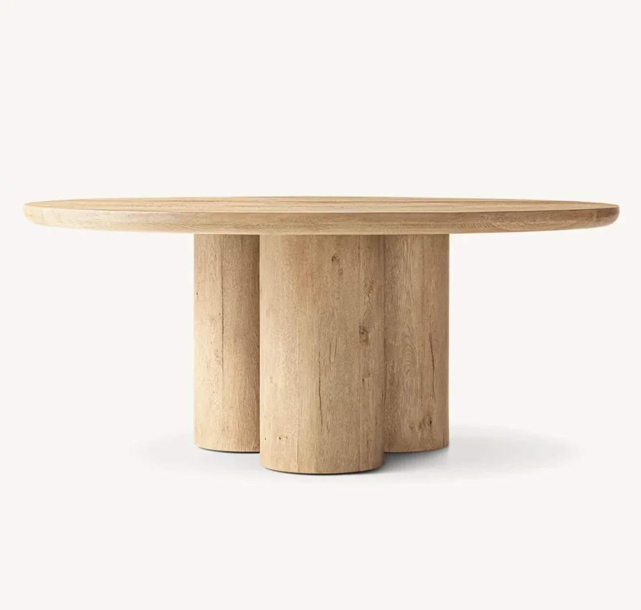 Osloo Round Dining Table – Solid Oak Cylinder Base Mid-Century Design