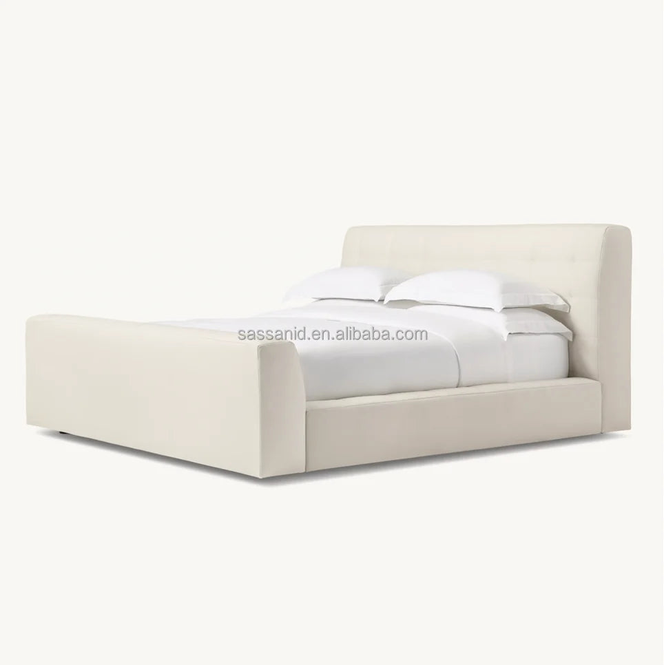 Burano Fabric Panel Platform Bed – Oak Design by Re Home