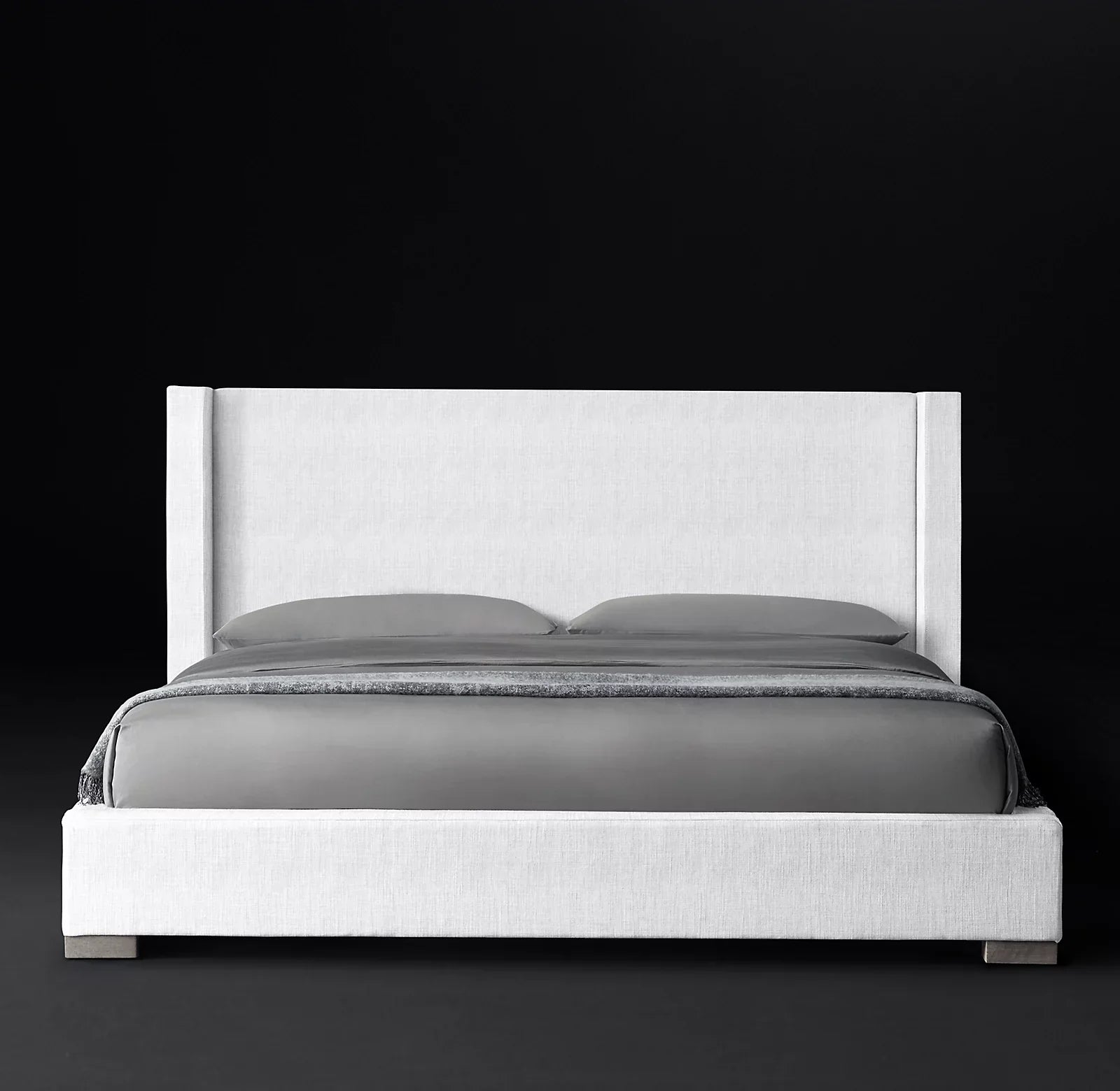 Modernist Shelter Platform Bed – Luxury Oak and Fabric Statement Piece