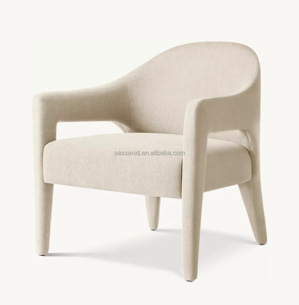 Lounge Chair Belgian Minimalist Italian Bouclé – Isabella Statement Piece