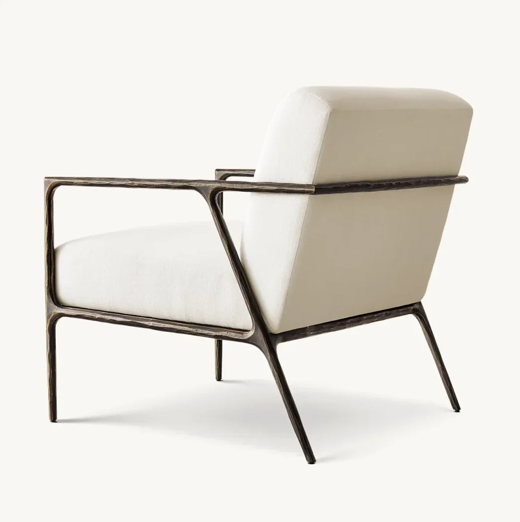 Midcentury Track Armchair – Solid Oak Frame by Re Home – Minimalist Statement Piece | 1600969803250