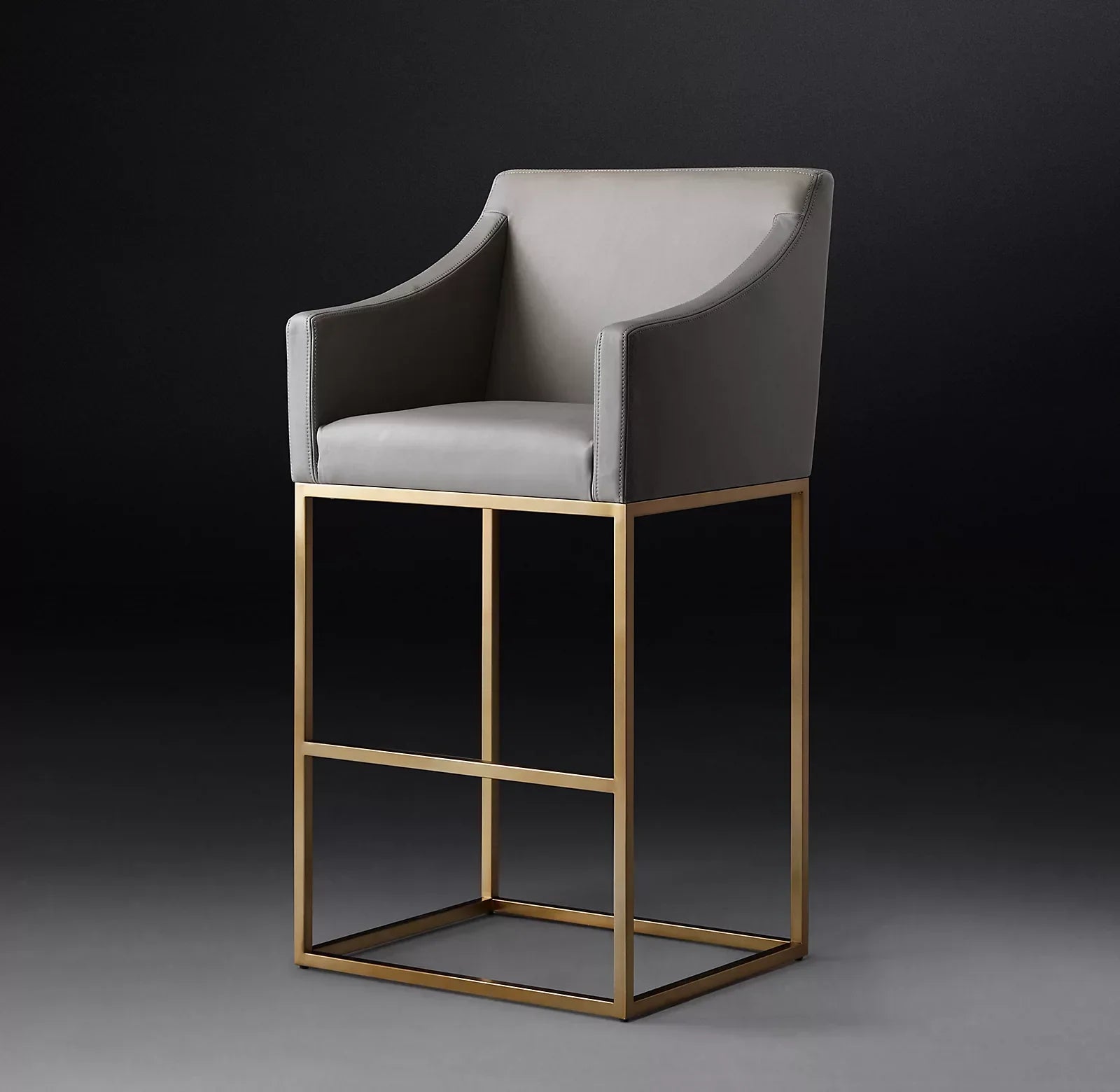 Slope Arm Leather Bar Stool – Mid-Century Designer Seating