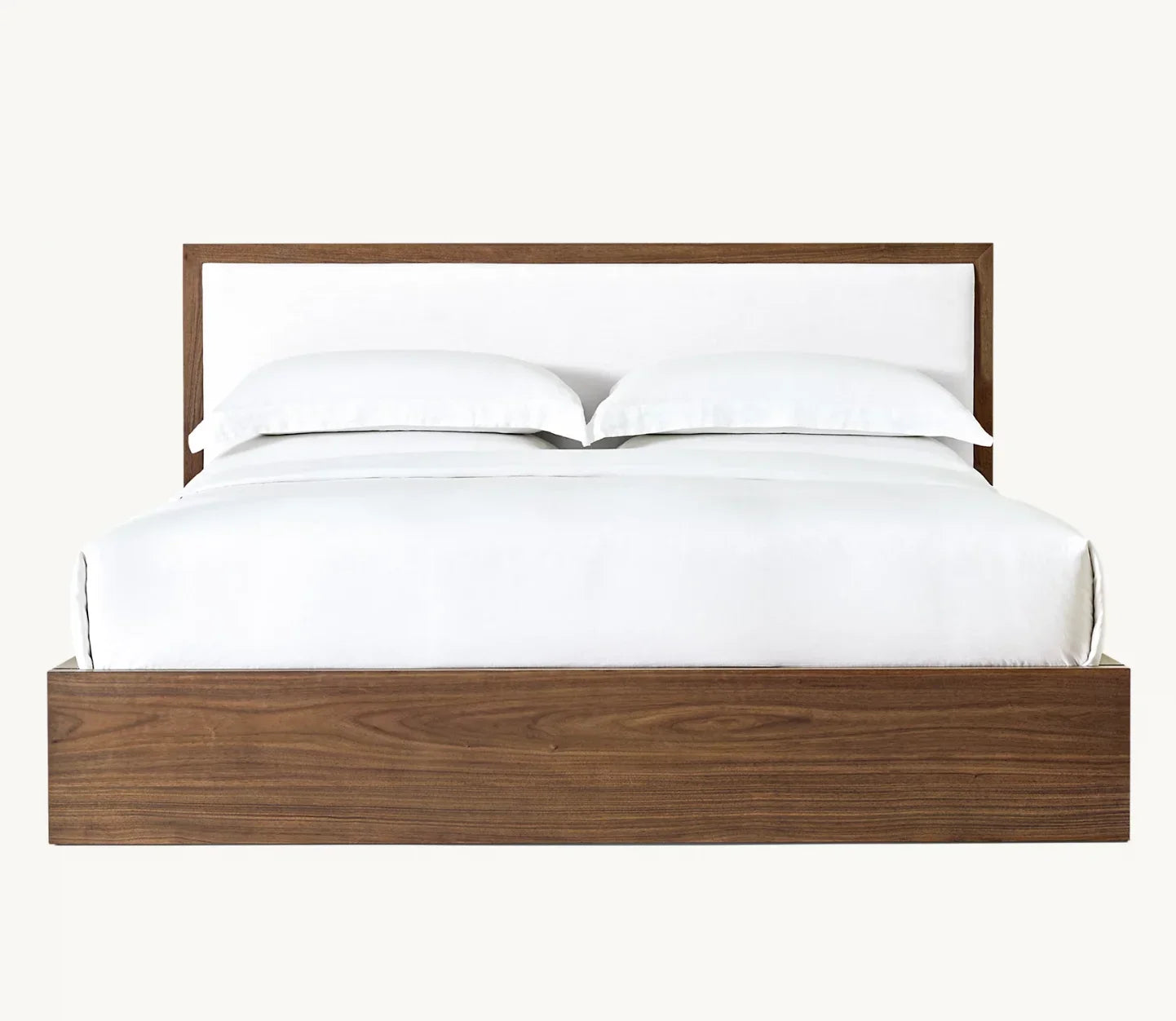 Upholstered Panel Bed – Enzo American Walnut Postmodern Piece | 1601318927174